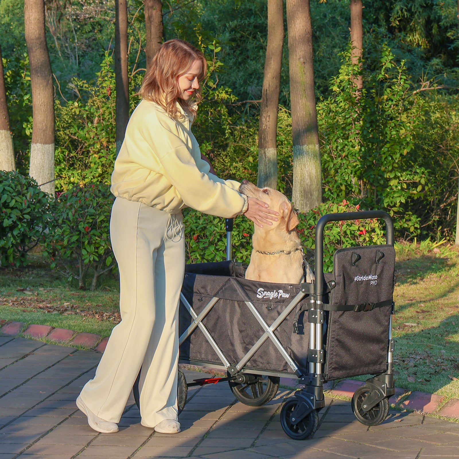 dog stroller for 2 large dogs Snagle Paw StrideMate PRO – Best Dog Strollers for Large Dogs with Ramp – Heavy‑Duty 220 lb Capacity Large Dog Stroller Wagon for Senior, Injured &