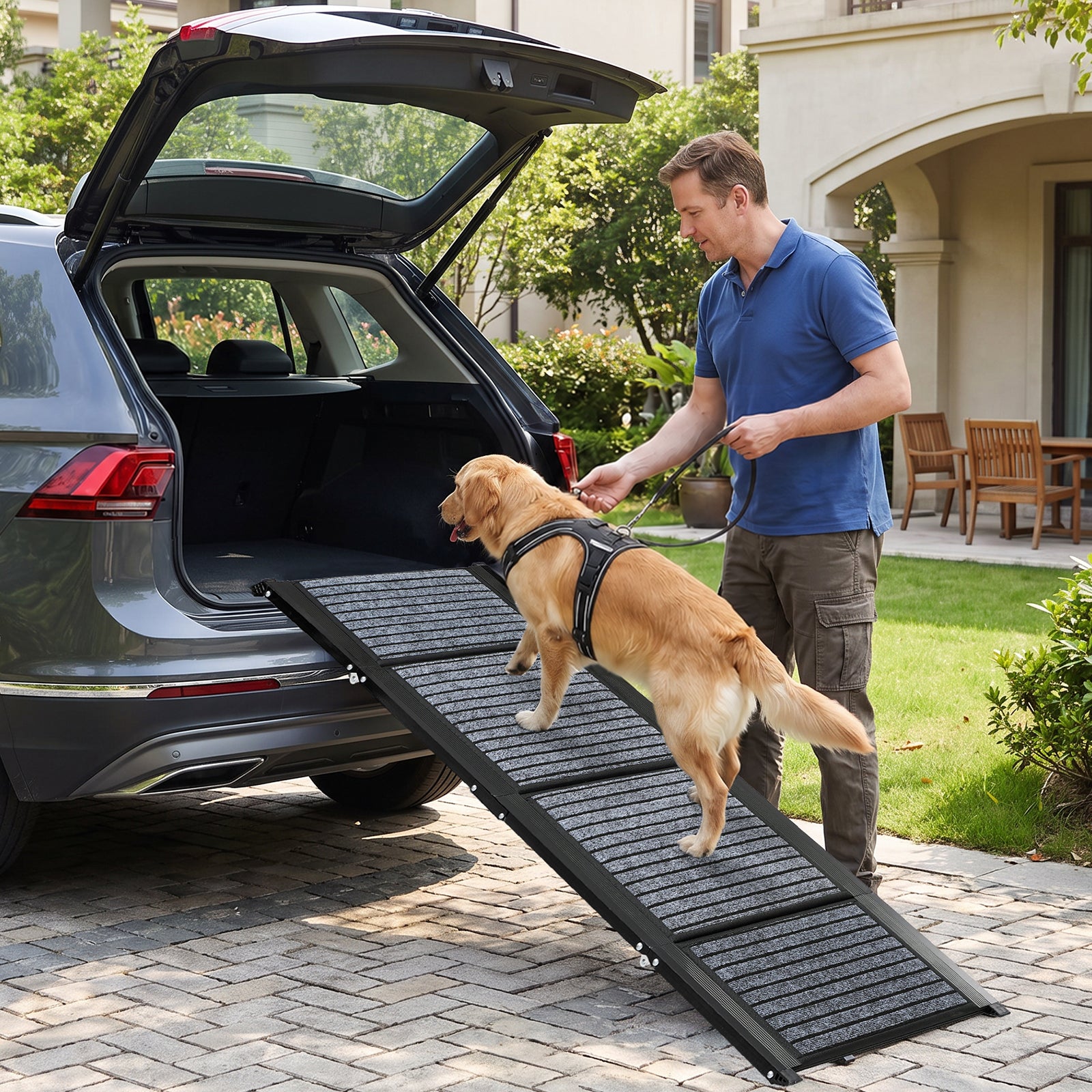 Snagle Paw 71" Extra Long Folding Dog Car Ramp for Cars & SUVs – Heavy-Duty Non-Slip Aluminum Ramp for Large & Senior Dogs