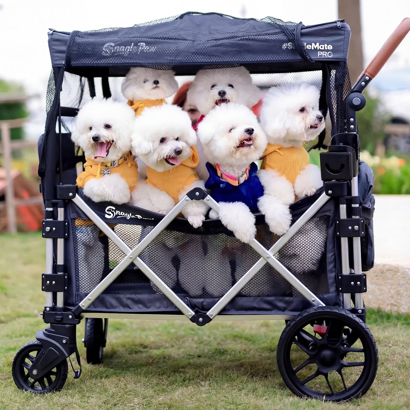 Snagle Paw StrideMate PRO – Best Dog Strollers for Large Dogs with Ramp – Heavy‑Duty 220 lb Capacity Large Dog Stroller Wagon for Senior, Injured & Disabled Pets, Fits 2 Dogs, Outdoor Adventures & Recovery
