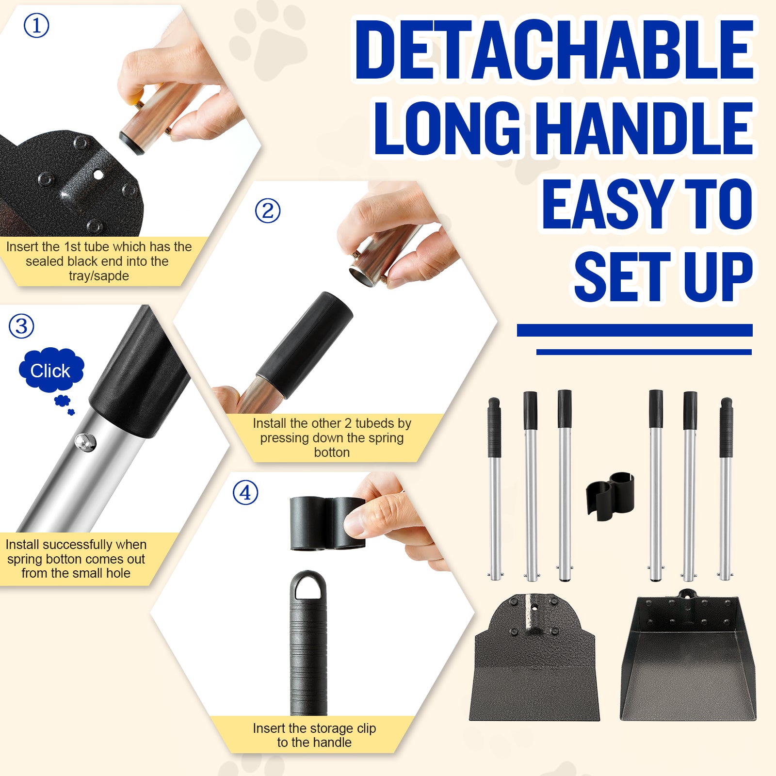Heavy-Duty Pooper Scooper for Large Dogs – No Bending, Easy & Hygienic Cleanup