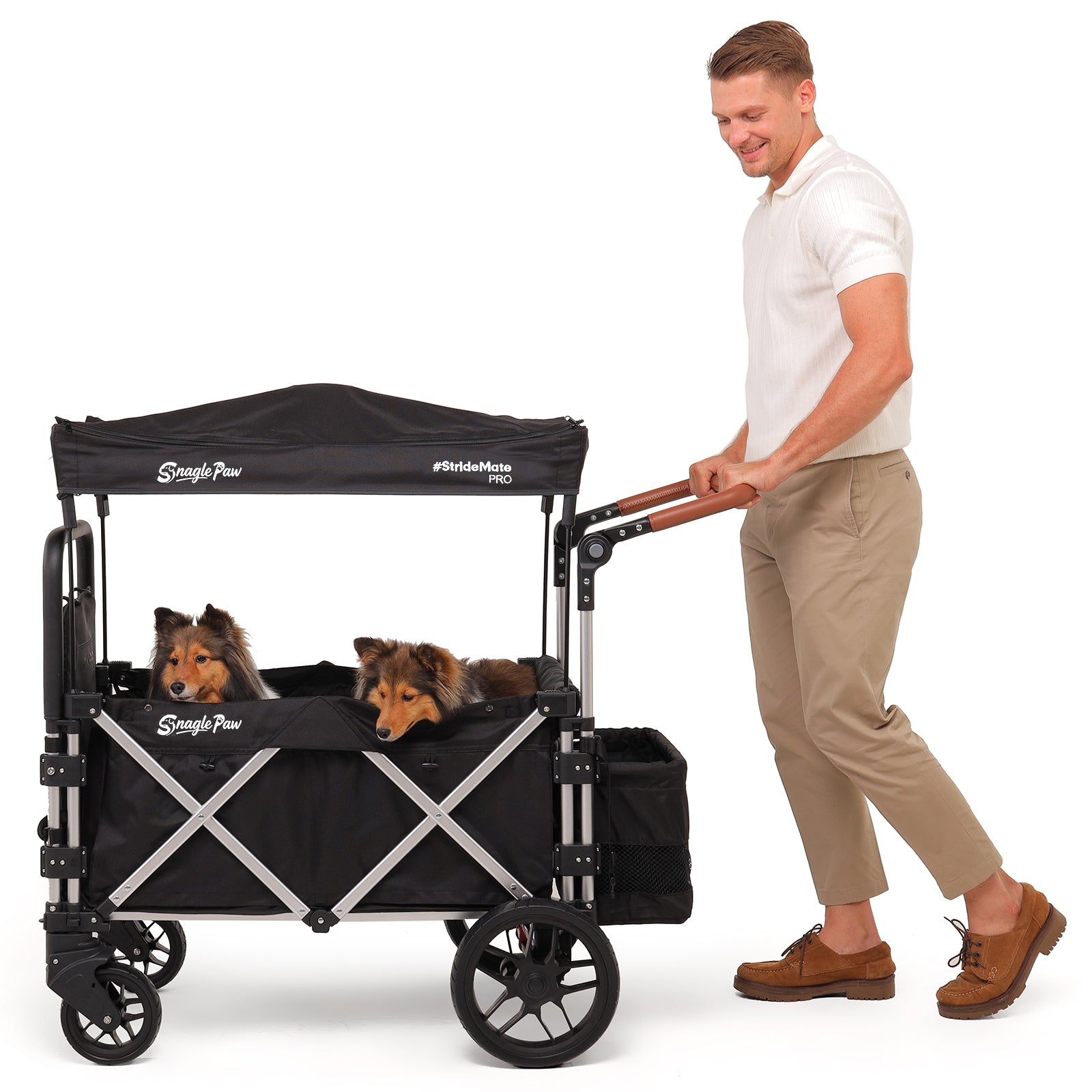 Snagle Paw StrideMate PRO – Best Dog Strollers for Large Dogs with Ramp – Heavy‑Duty 220 lb Capacity Large Dog Stroller Wagon for Senior, Injured & Disabled Pets, Fits 2 Dogs, Outdoor Adventures & Recovery