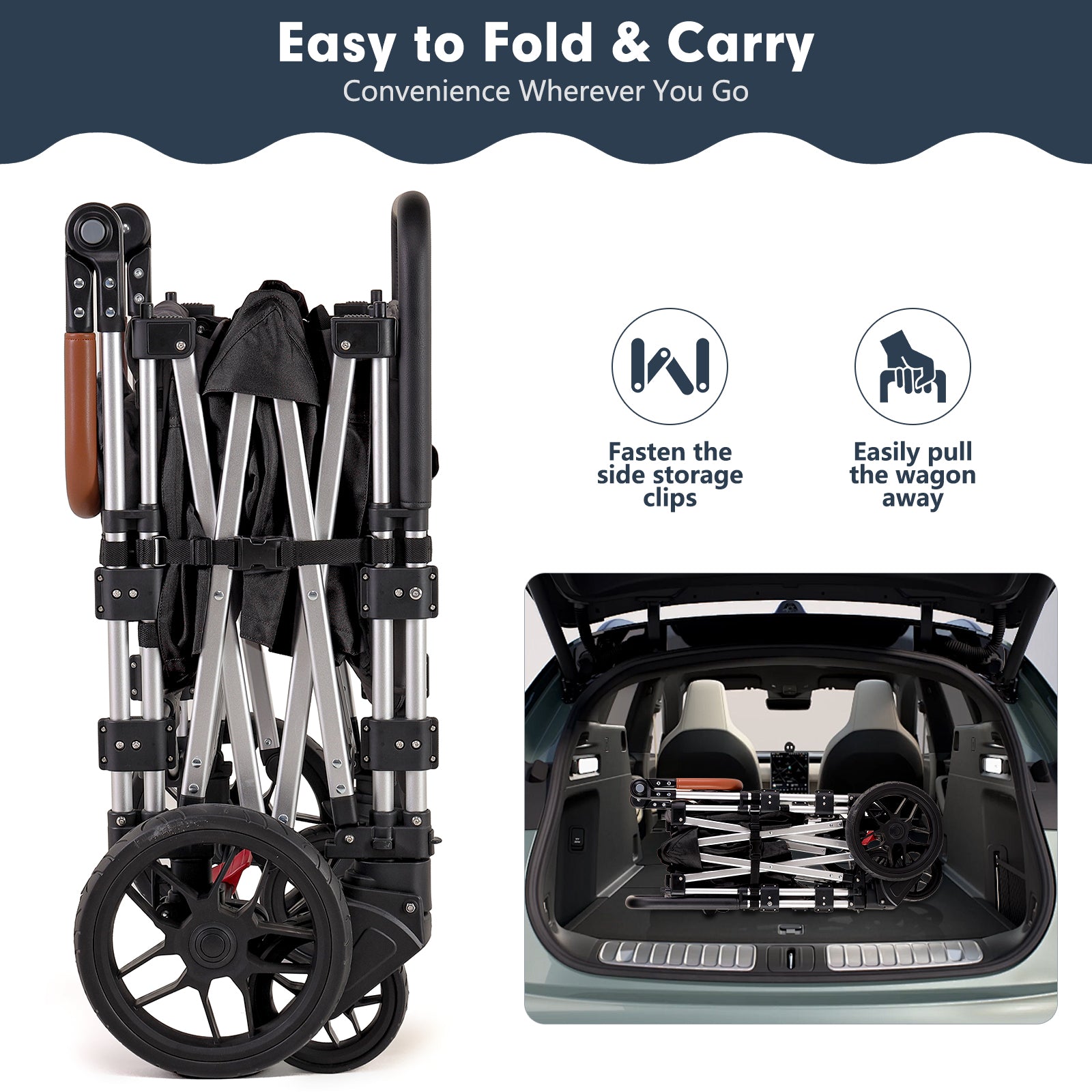 StrideMate PRO foldable pet wagon for effortless transport and outdoor convenience
