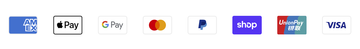 We accept payments via Shopify Payments (including major credit cards such as Visa, Mastercard, American Express, and Discover, as well as Apple Pay, Google Pay, and Shop Pay) and PayPal.