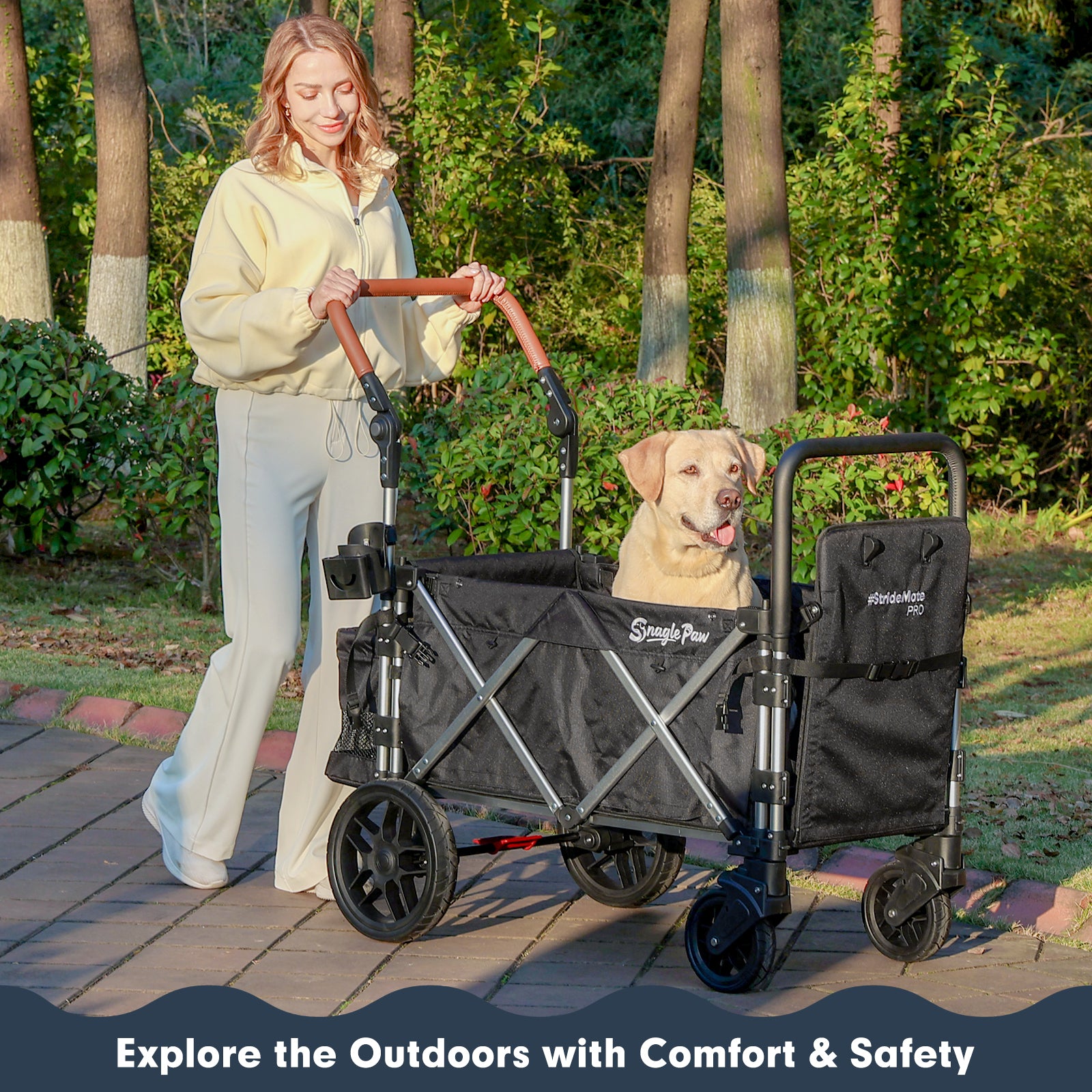 Large pet adventure wagon perfect for active outdoor dogs
