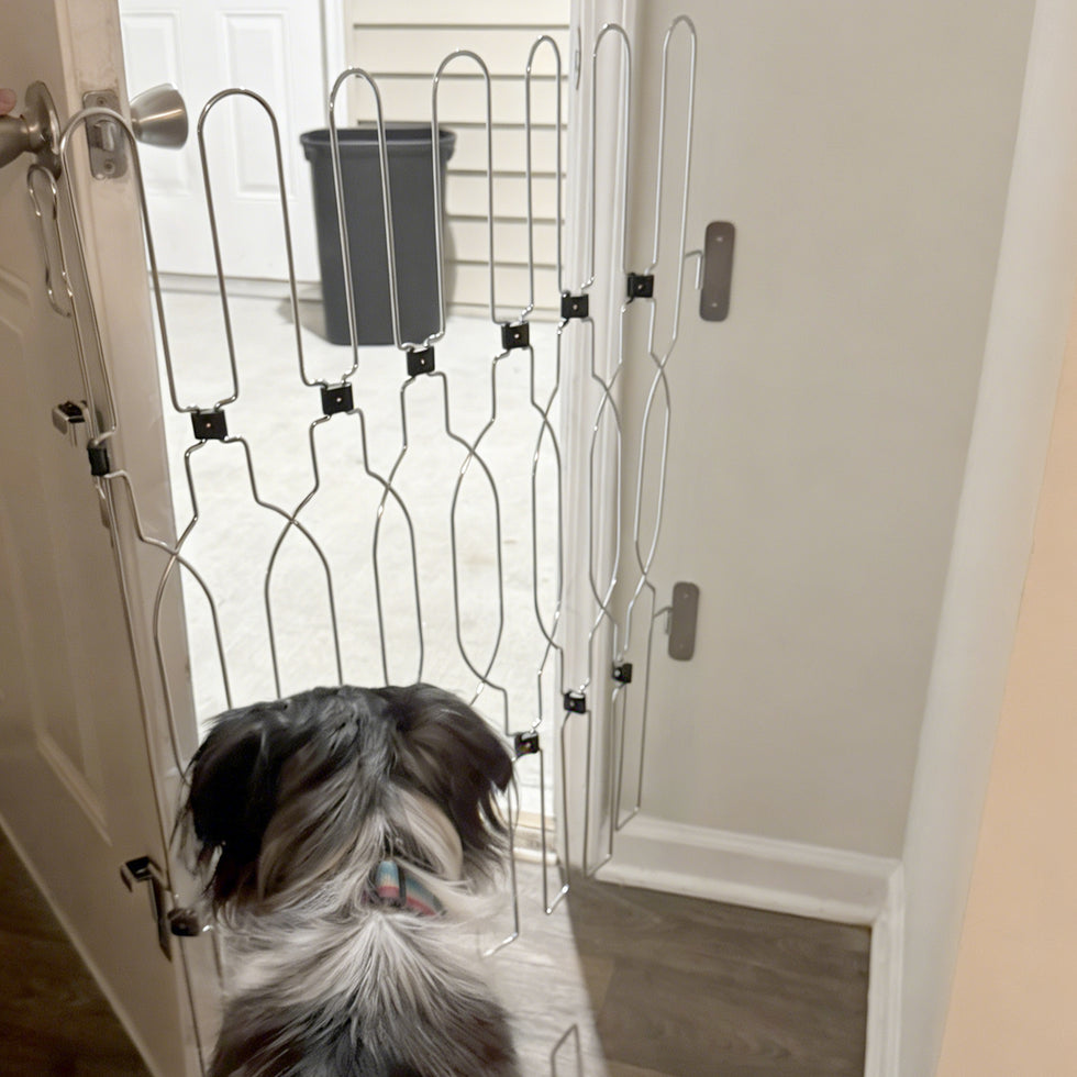 Snagle Paw Extra-Tall Metal Retractable Dog Gate with Door – Adjustabl ...