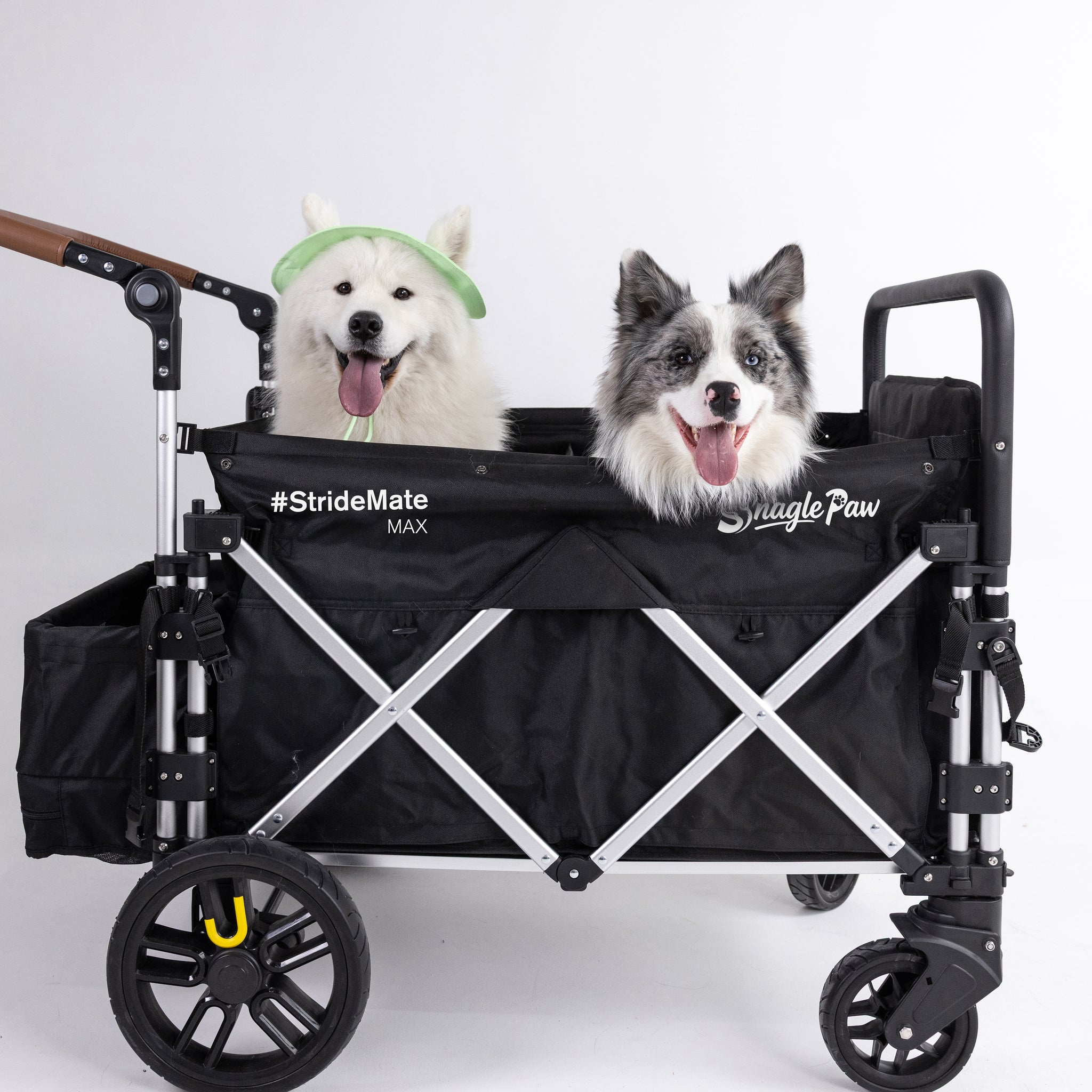 Our Dog Stroller Wagon comfortably fits two dogs, letting them enjoy every journey safely and happily. Perfect for senior or injured dogs who need extra care during outings.
