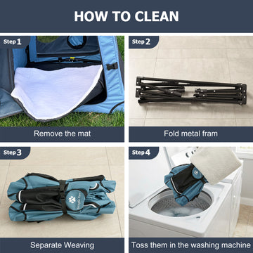 easy to clean dog car crate with removable mat and washable fabric cover, simple folding and machine washable design
