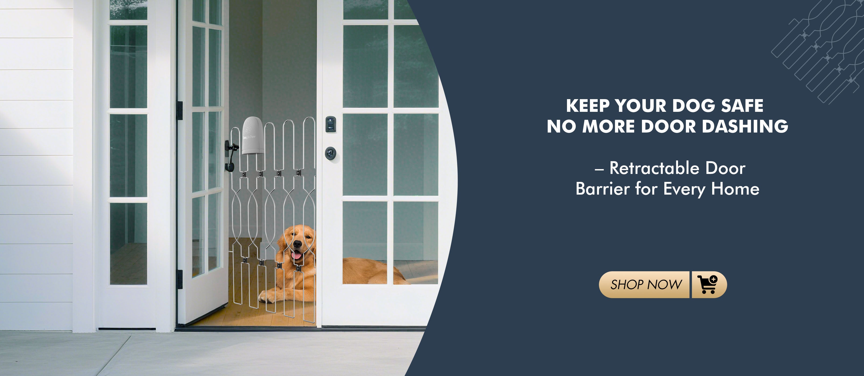Snagle Paw dog gate ensuring pet safety and preventing dogs from dashing through doors, suitable for every home.1621243260e1af0c20-0