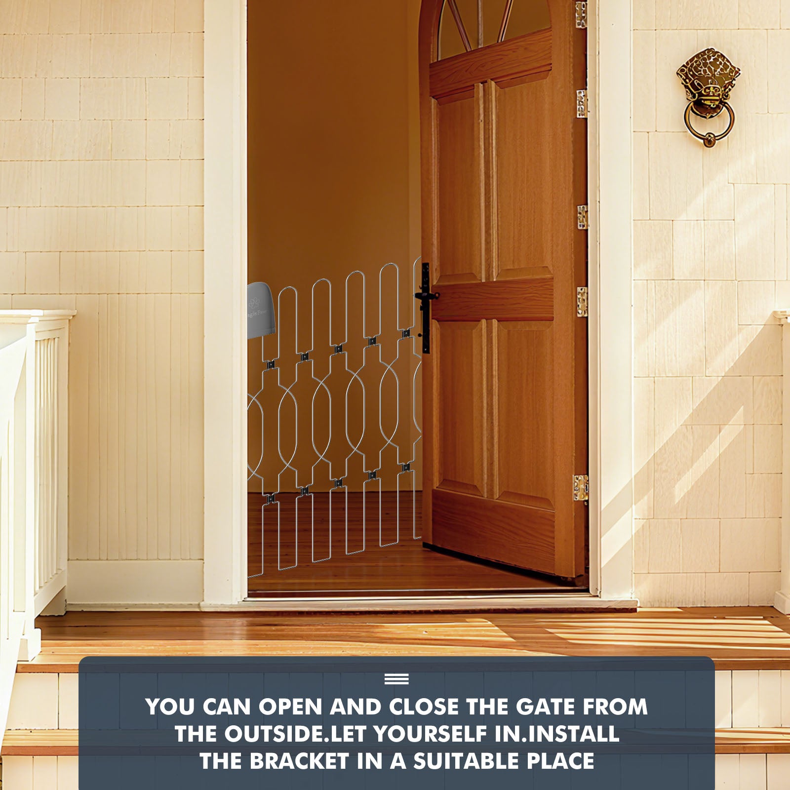 Designed for indoor use, the SnaglePaw retractable dog gate enables outside access while preventing dogs from rushing out. Ideal as a dog barrier for kitchens, bedrooms, laundry rooms, and stairs, ensuring safety and convenience.