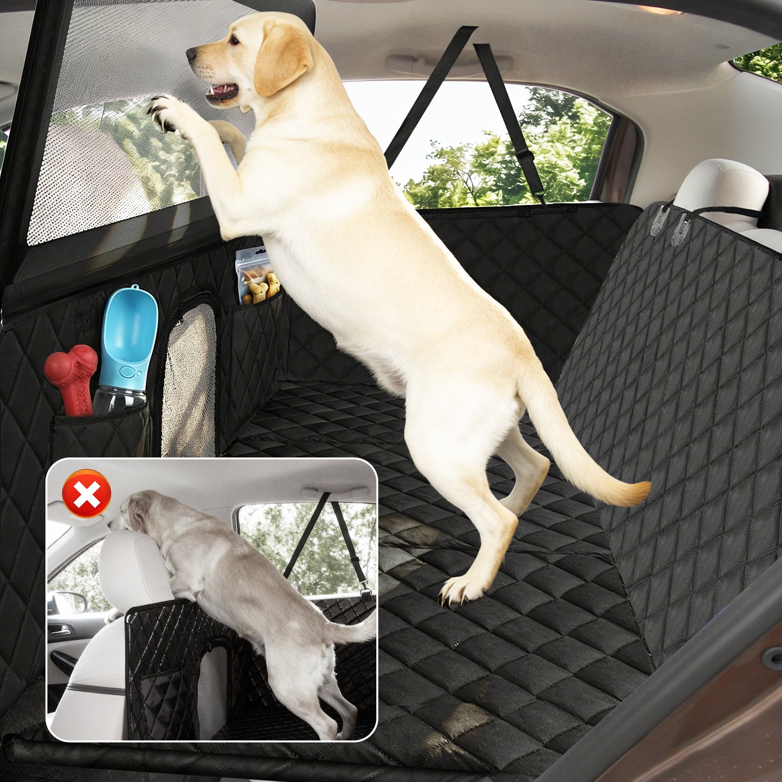 31 inch tall metal frame dog car barrier prevents dogs from climbing into the front seat