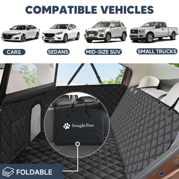 Universal fit dog car seat cover for SUV, sedan, and truck with adjustable straps for quick installation and easy folding storage